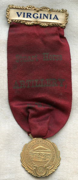 Unique 1913 UCV Reunion Badge for Members of Stuart Horse Artillery, Army of Northern VA