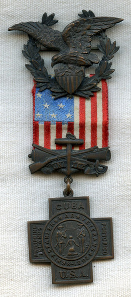 Early, Numbered Spanish-American War Veteran's Medal in Numbered Box