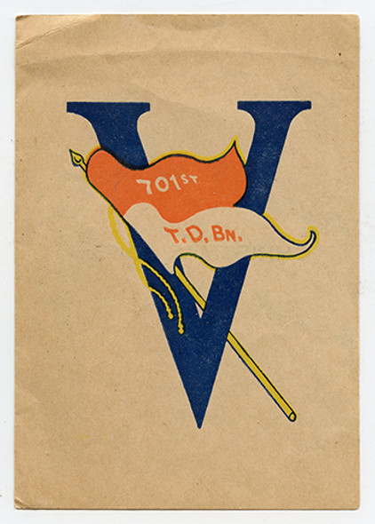 Extremely Rare WWII US Army 701st Tank Destroyer Battalion 1943 Christmas Card