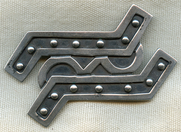 Cool 1955 Dated TAXCO 925 Silver Brooch Large & Heavy Signed by APA