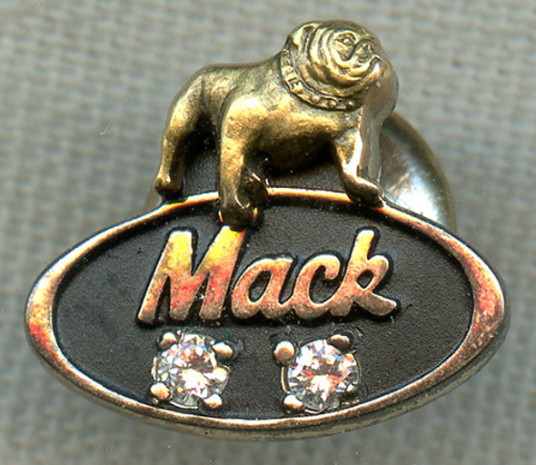 Great 1950s - 1960s Mack Trucks 20 Year Service Pin in 10K with Two Diamonds by O C Tanner