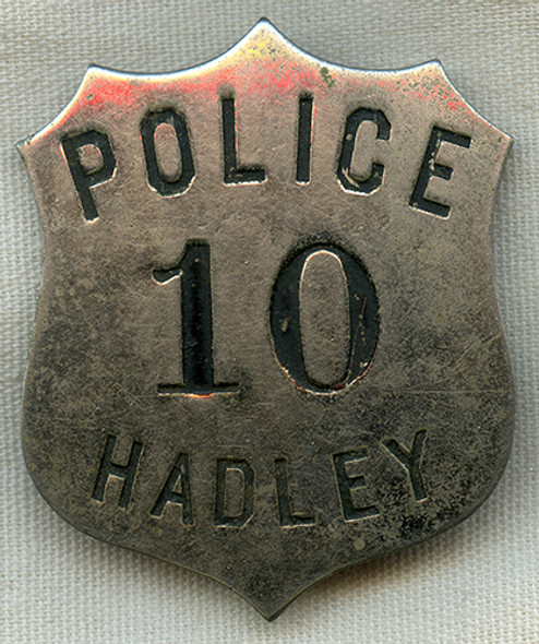 Great Old Hadley MA Police Badge Ca 1910's by C. D. Reese