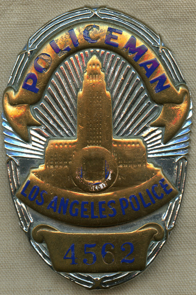 Rare 1968 Dated Los Angeles Police Dept. Series 6 Badge by Entenmann.