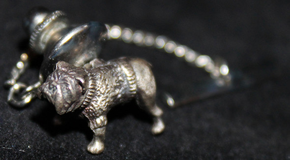 Great Vintage Sterling 3D Bulldog Tie Pin by Anson from the Estate of a Mack Truck Salesman