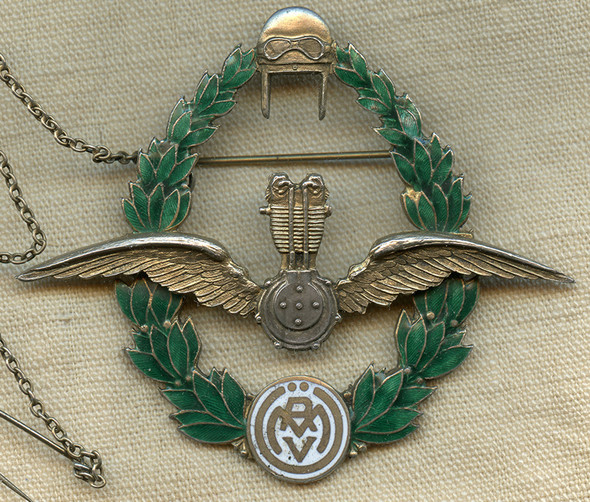 Stunning Beautiful Early 1920s Austrian Motorcycle Riders Association Member Badge #27 in 900 Silver