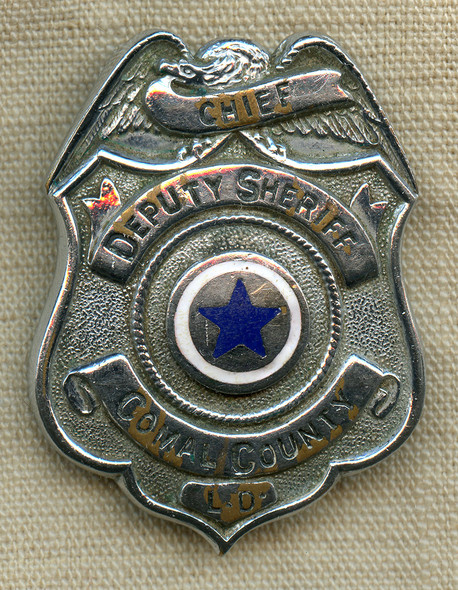 Great 1930's Comal County TX Chief Dep Sheriff Badge by Simmang San Antonio
