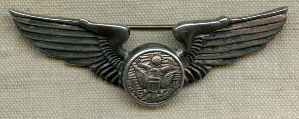 Beautiful WWII USAAF Air Crew Wing in Solid Silver Aussie-Made by Wallace Bishop Brisbane. Australia
