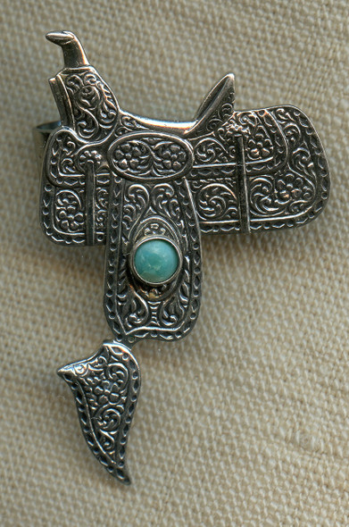 Great 1940's Bell Trading Post Men's Heavy Sterling and Turquoise