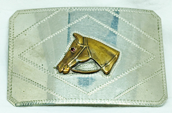 Cool 1950's Vintage Ricardo Horse Head Buckle with Original Box