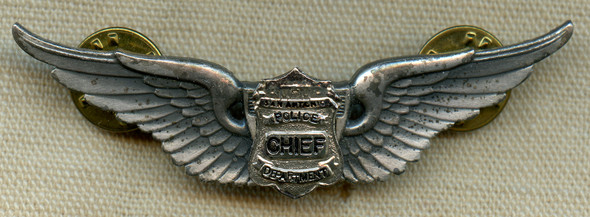 Scare 1960's - 1970's San Antonio Texas Police "Chief Aviator" Helicopter Pilot Wing