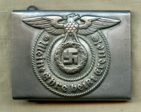 Rare Late WWII SS EM/NCO Steel Combat Belt Buckle by J.F.S.