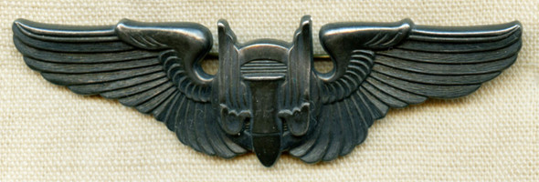 Scarce, Early WWII, USAAF Air Gunner Wing in the Bell Pattern with Lovely  Gunmetal Patina