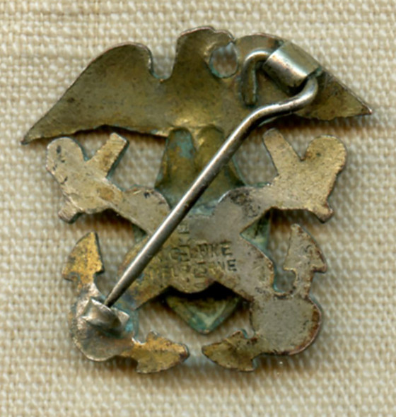 Ext Rare Aussie Made WWII USN Officer Overseas Cap Badge by K.G.Luke Melbourne