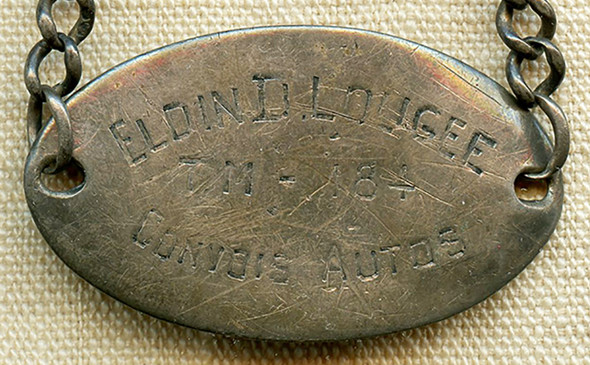 Wonderful Ca 1917 AFS American Field service TMU-184 Driver ID Bracelet of Eldin Dewitt Lougee