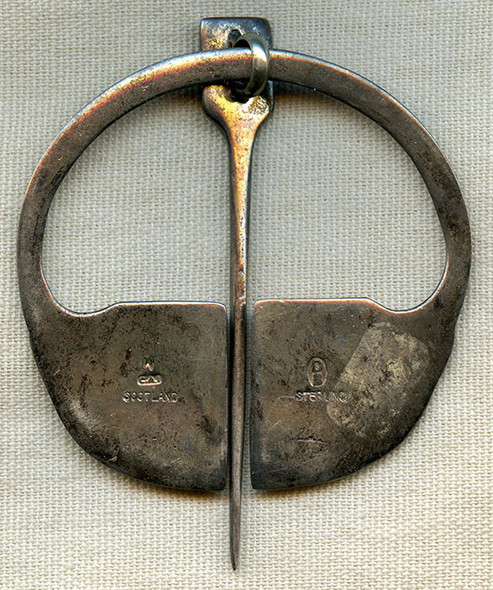 Early 20th C. Sterling Silver Penannular Brooch from Scotland. Nicely Maker Marked