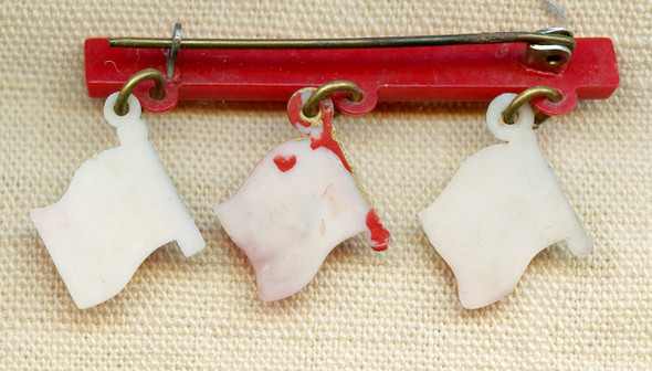 Rare WWII Czech " Allies" Pin with Czech, Russian, & USA Flag