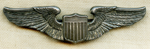 Beautiful 1930's-WWII USAAF Pilot Wing in Sterling Silver by Blackinton