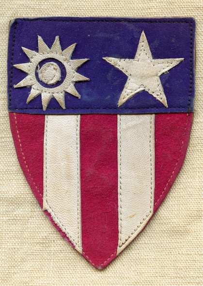 Classic Iconic WWII LEATHER CBI Shoulder Patch Theater-Made For wear on A-2 Flight Jacket