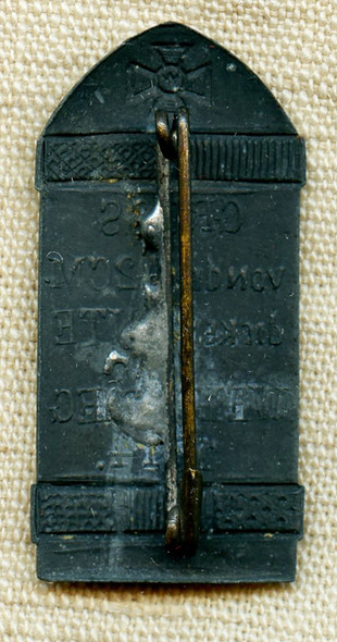 Great Early WWI 1914 Patriotic German Pin Artillery Round Form Colors of Baden Wurttemberg & Prussia