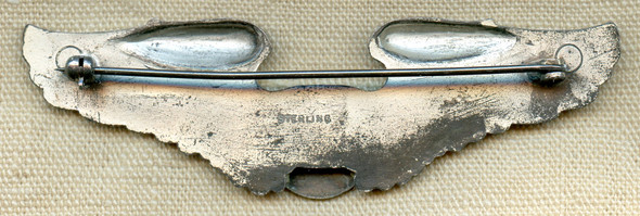 Great Early WWII Period US Army Air Forces Instructor Wing in enameled Sterling Silver