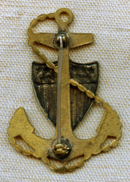 Rare 1930s US Coast Guard Chief Petty Officer CPO Hat Badge with Unique Rope Pattern