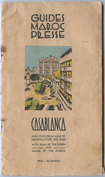 1943 Travel Guide for Casablanca, Morocco with Map Used by US Army S/Sgt