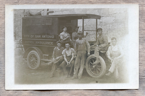Ca 1910s City of San Antonio Patrol Ambulance RPPC