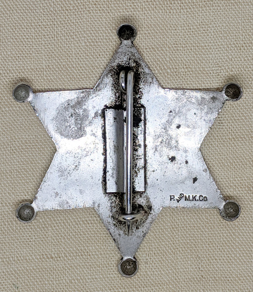 Nice Early 30's San Benito Co., CA Deputy Sheriff 6-pt. Star Badge by Patrick & Moise Klinkner Co.