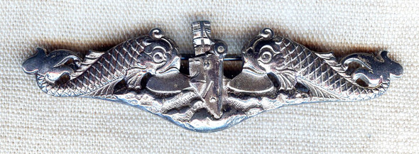 Beautiful Late 40s - KW USN CPO Sub Dolphins in sterling by Meyer