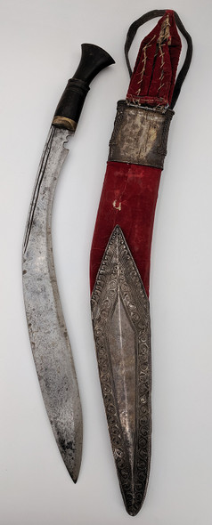 Wonderful Ca 1860s Royal Presentation Grade Silver Mounted Gurkha Kukri Large