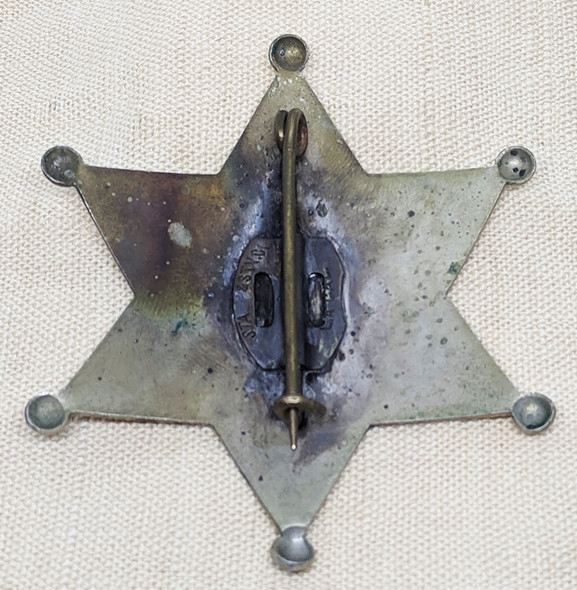 Rare 1930s Santa Fe County New Mexico Deputy Sheriff Badge 6pt Star by LAS&SCO