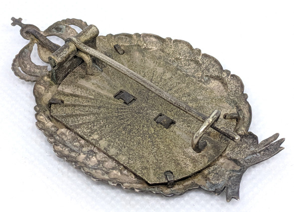 Late WWI Bavarian Observer Badge "Type 4" Variant in Plated & Enamel Badge