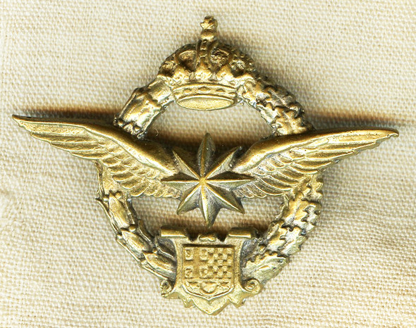 Rare, Early WWII Egyptian Made Yugoslavian Pilot Badge in Cast Brass