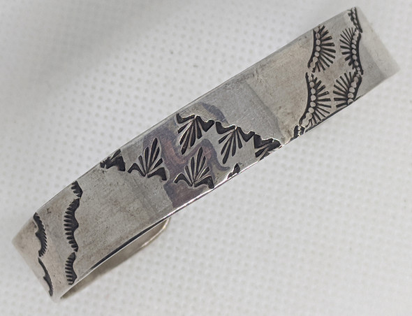 Very Nice Ca 1910's - 20's Stamped Silver Ingot Navajo "Old Pawn" Bracelet