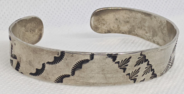 Very Nice Ca 1910's - 20's Stamped Silver Ingot Navajo "Old Pawn" Bracelet