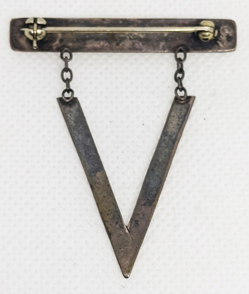 Wonderful WWII era Navajo Silver & Copper V for Victory Patriotic Pin