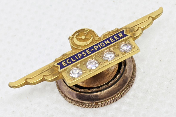 Beautiful 1940's - 1950's Eclipse-Pioneer Aircraft Instruments 40 year Service Pin in 14K Gold