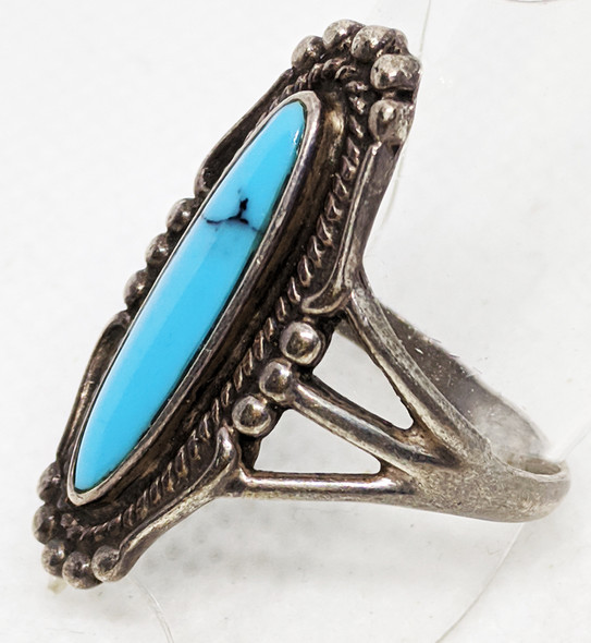 Cool Vintage Navajo Ring OTT Oretega's Turquois Trails Sz9