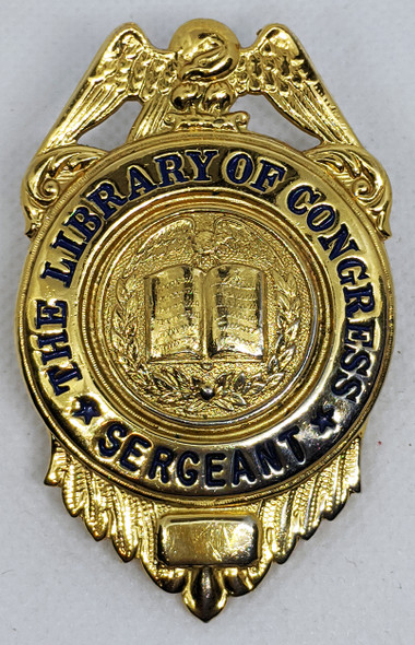 1990's - 00's Library of Congress Police Sergeant Hat Badge RARE