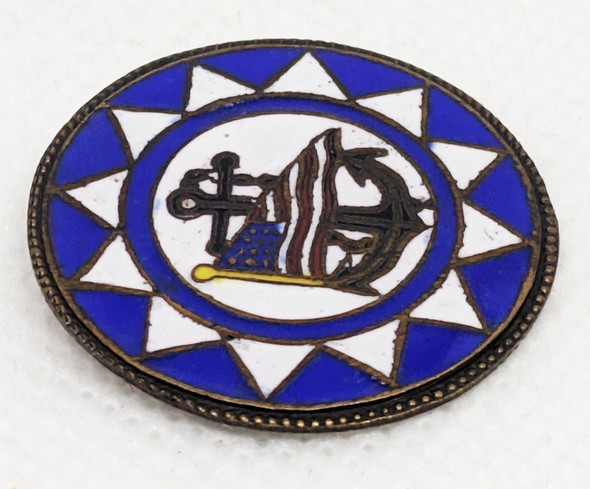 Ext. Rare Ca 1944 - 45 SACO Sino-American Cooperative Organization Enameled Hat Badge OSS.