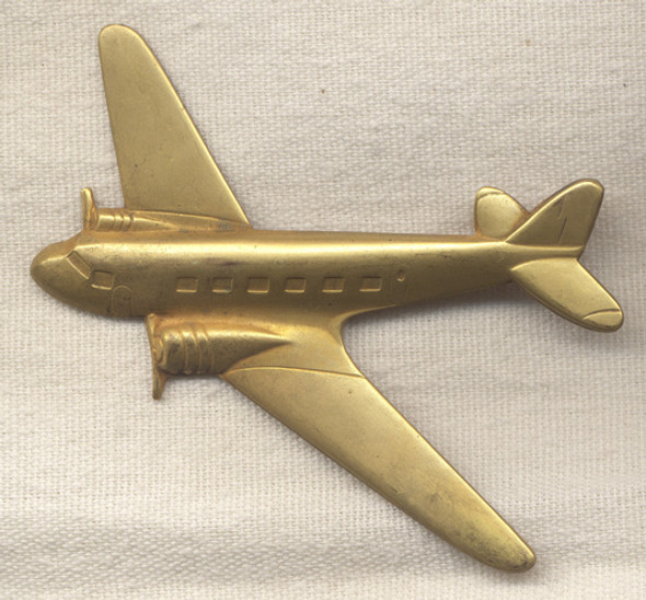 Large WWII-Era Gold-Plated DC-3 Pin