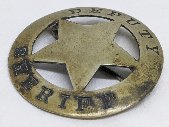 Iconic ca 1870's - 1880's Old West Deputy Sheriff Circle Star with Hand Stamped Lettering