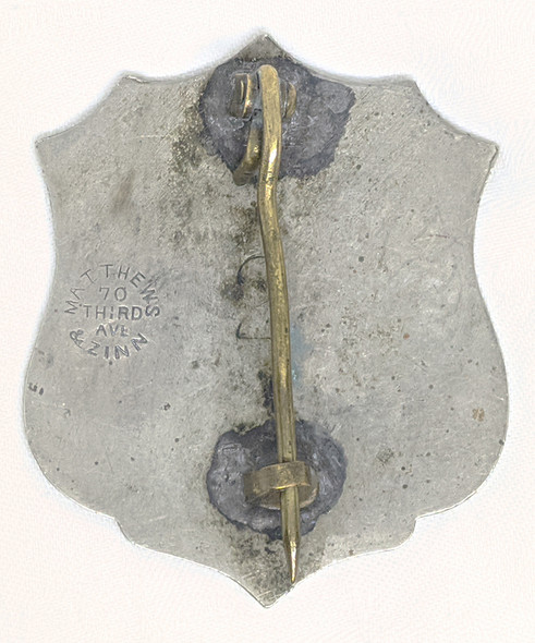 Great 1870s - 1880s Old West Deputy Sheriff Hand Stamped and Hand Formed Shield Shaped Badge