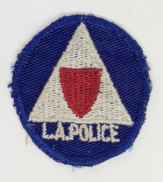 Very Rare WWII Los Angeles Police Civil Defense Auxiliary Overseas Cap Patch