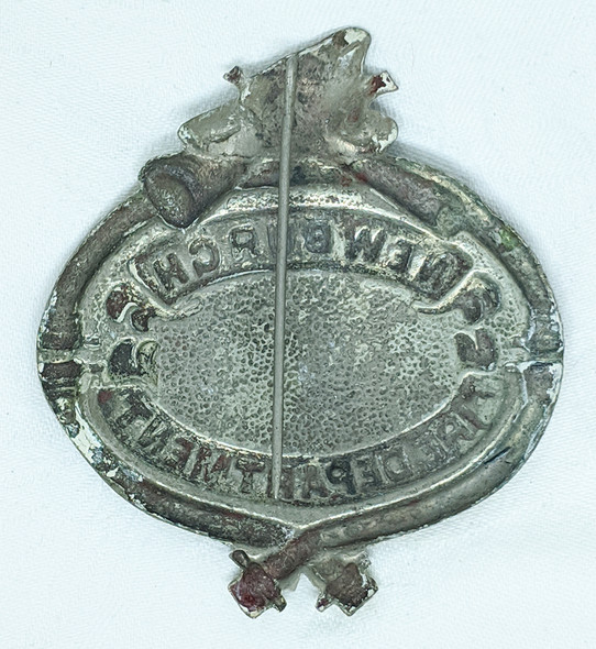 Circa 1870's Early Newbuch New York Fire Department Badge # 93 with Early " Stick Pin" type affixmen