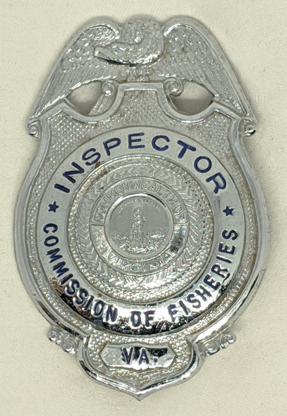 Rare 1950's - 60's Virginia Commission of Fisheries Inspector Badge.