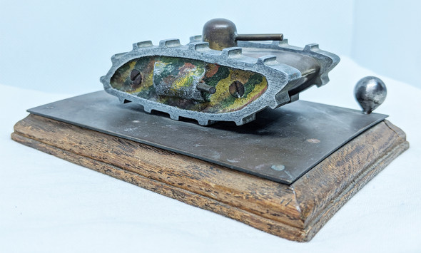 Great WWI Miniature Trench Art Model Tank in camouflaged Aluminum & other Metals