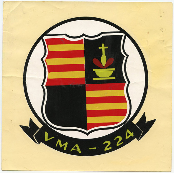 Scarce 1950s USMC VMA-224 (aka Bengals) Decal for Flight Jacket Wear