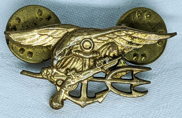 Rare Early 1970's US Navy SEAL Officer Mess Dress Trident Badge by Vanguard