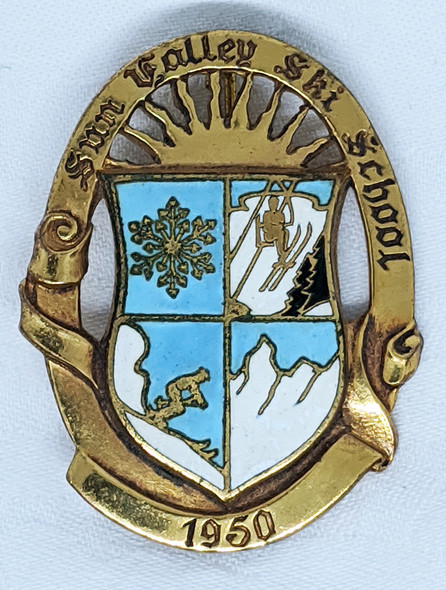 Beautiful 1950 Sun Valley Idaho Ski School Badge from the Heyday of the Resort